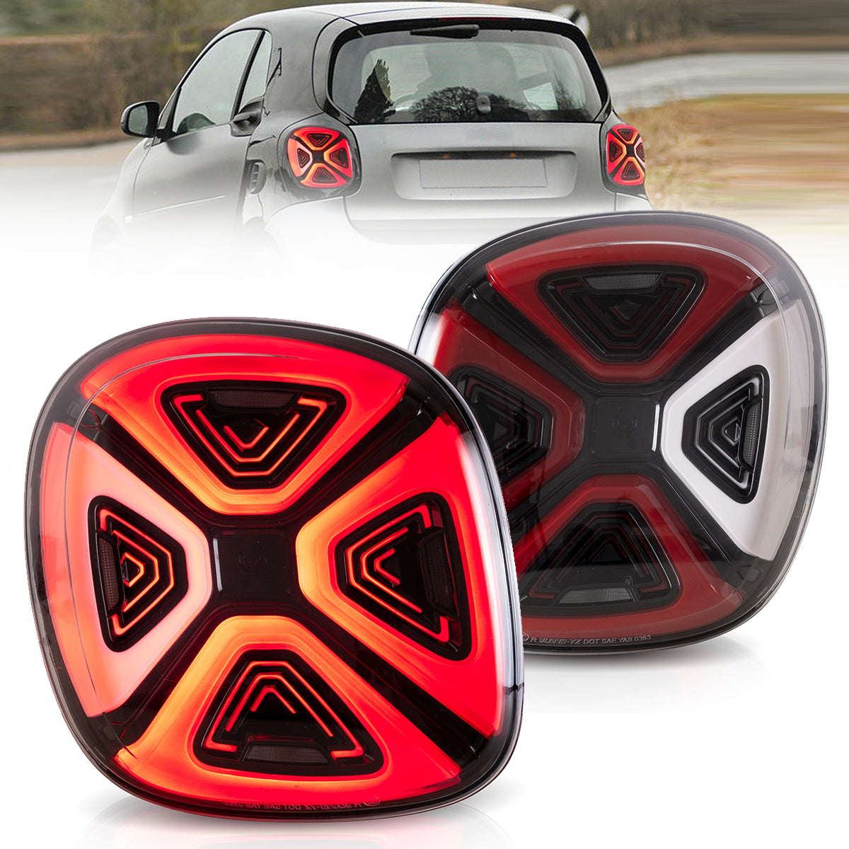 VLAND LED Tail Lights For 2015-2020 Benz Smart Fortwo/Forfour C453/A453/W453