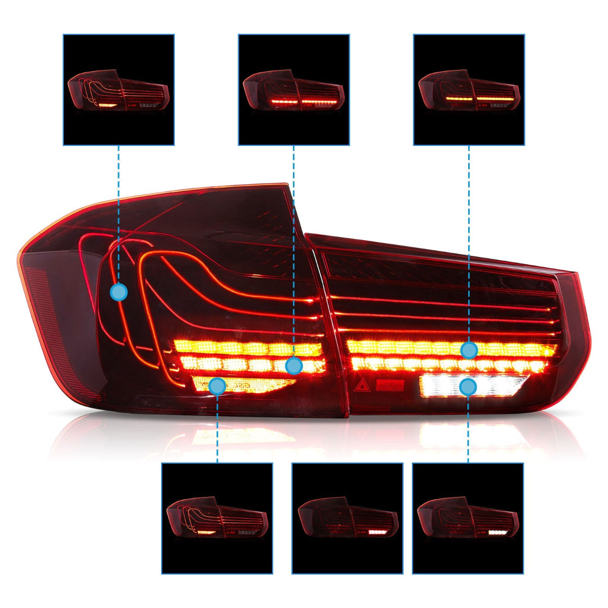 VLAND LED Taillights For 2012-2019 BMW 3 Series F30 M3 F80 Laser Style