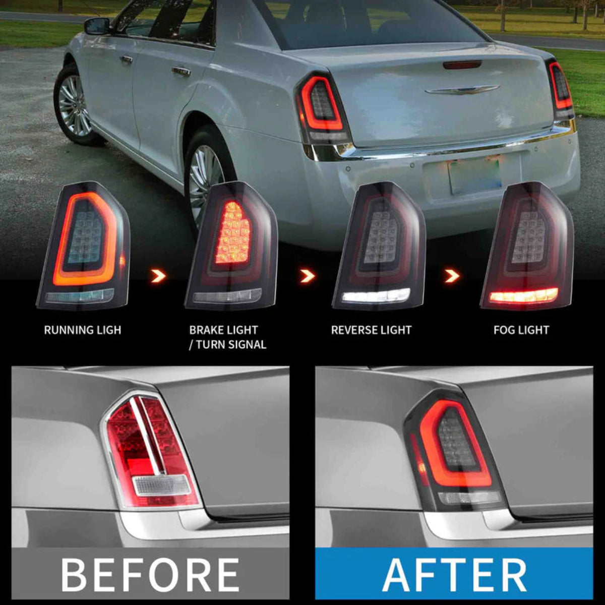 VLAND LED Taillights For 2011-2014 Chrysler 300 & Lancia Thema Australia
