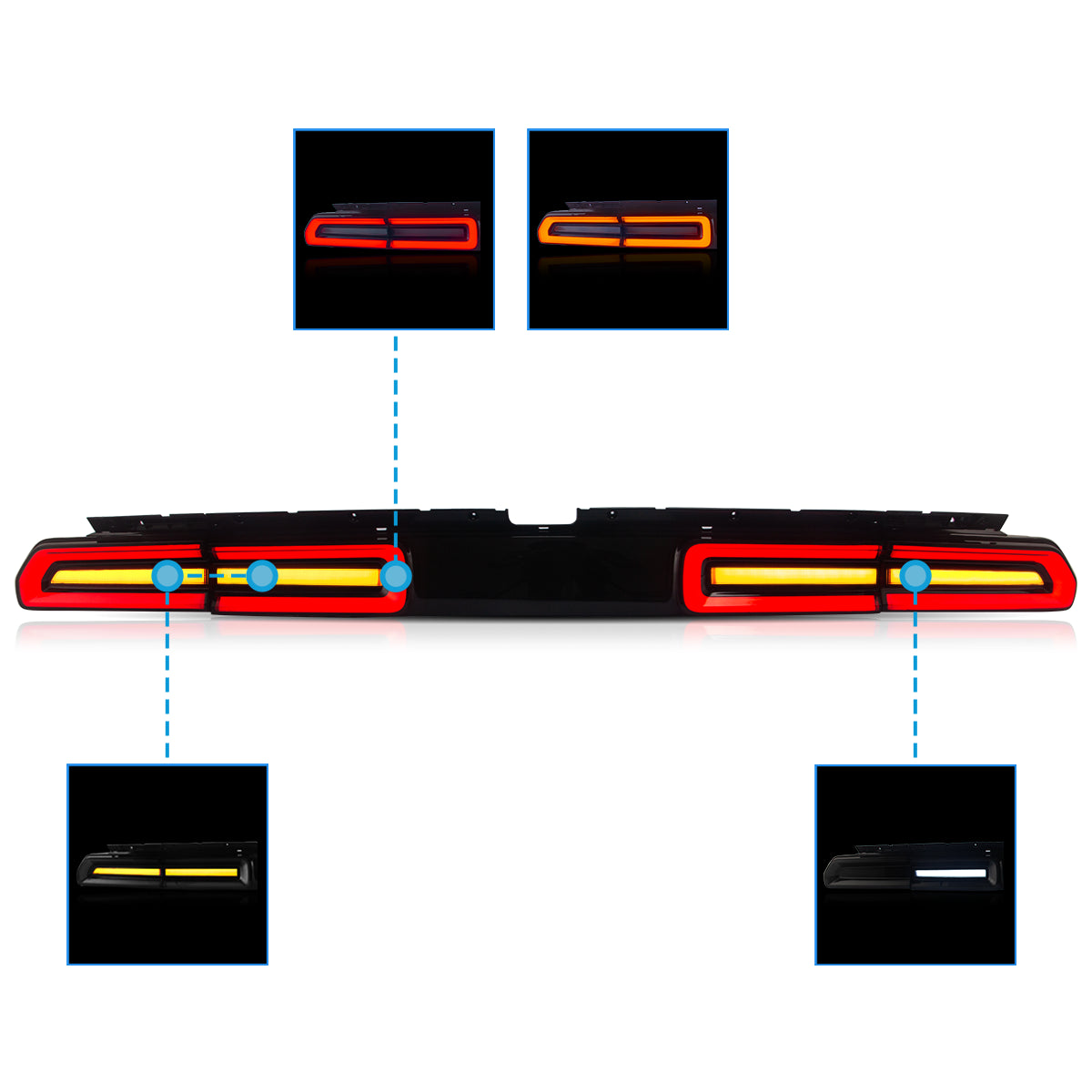 VLAND LED Tail Lights for Dodge Challenger 2008-2014