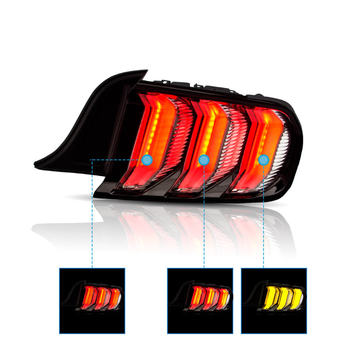 VLAND LED Tail Lights For Ford Mustang 2015-2020 S550 with 5 models Turn Signal Australia