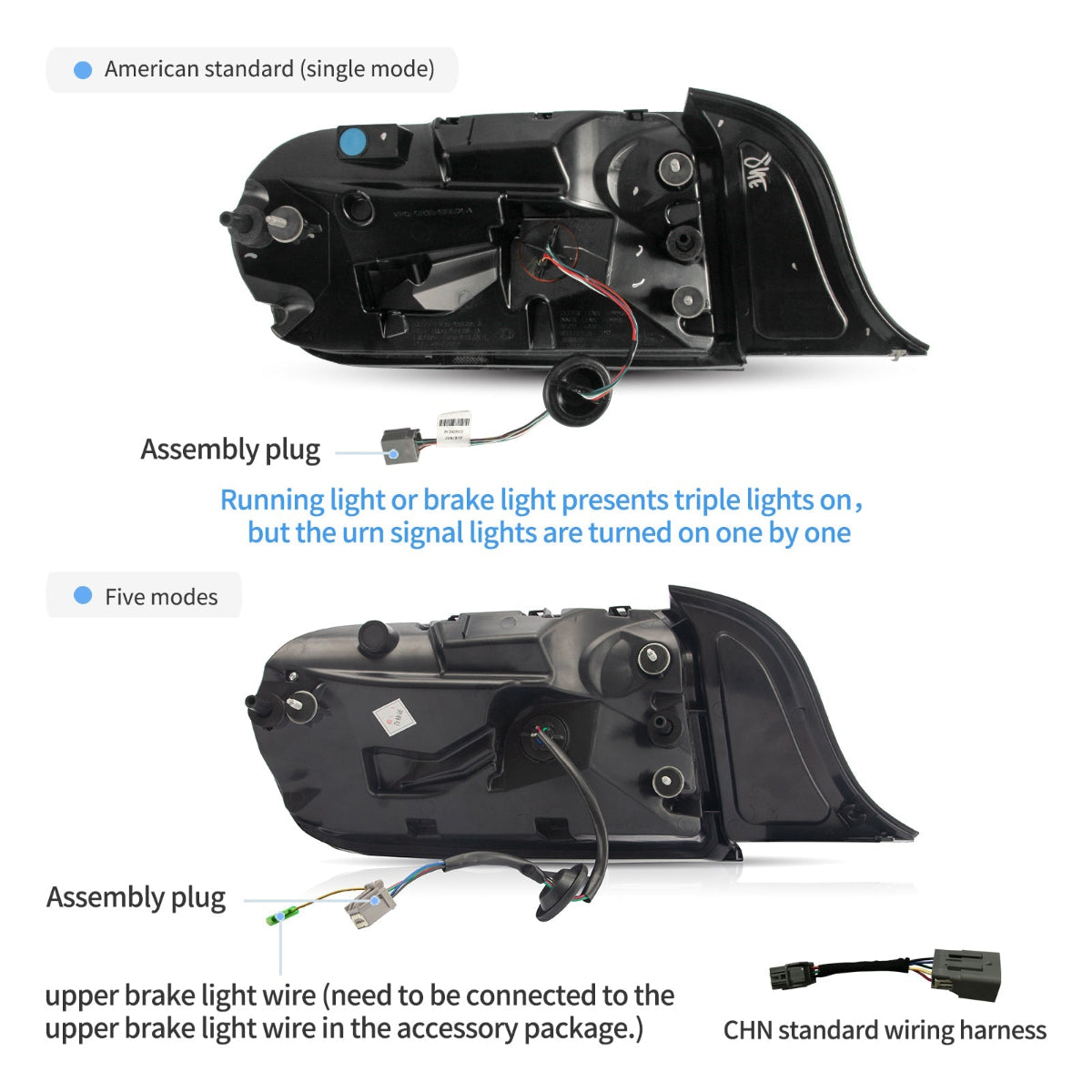 VLAND LED Taillights For 2015-2023 Ford Mustang S550 with 5 Modes turn signal Australia