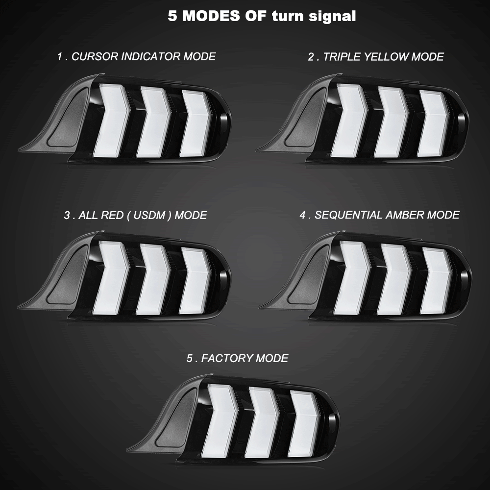 VLAND LED Taillights For 2015-2023 Ford Mustang S550 with 5 Modes turn signal Australia
