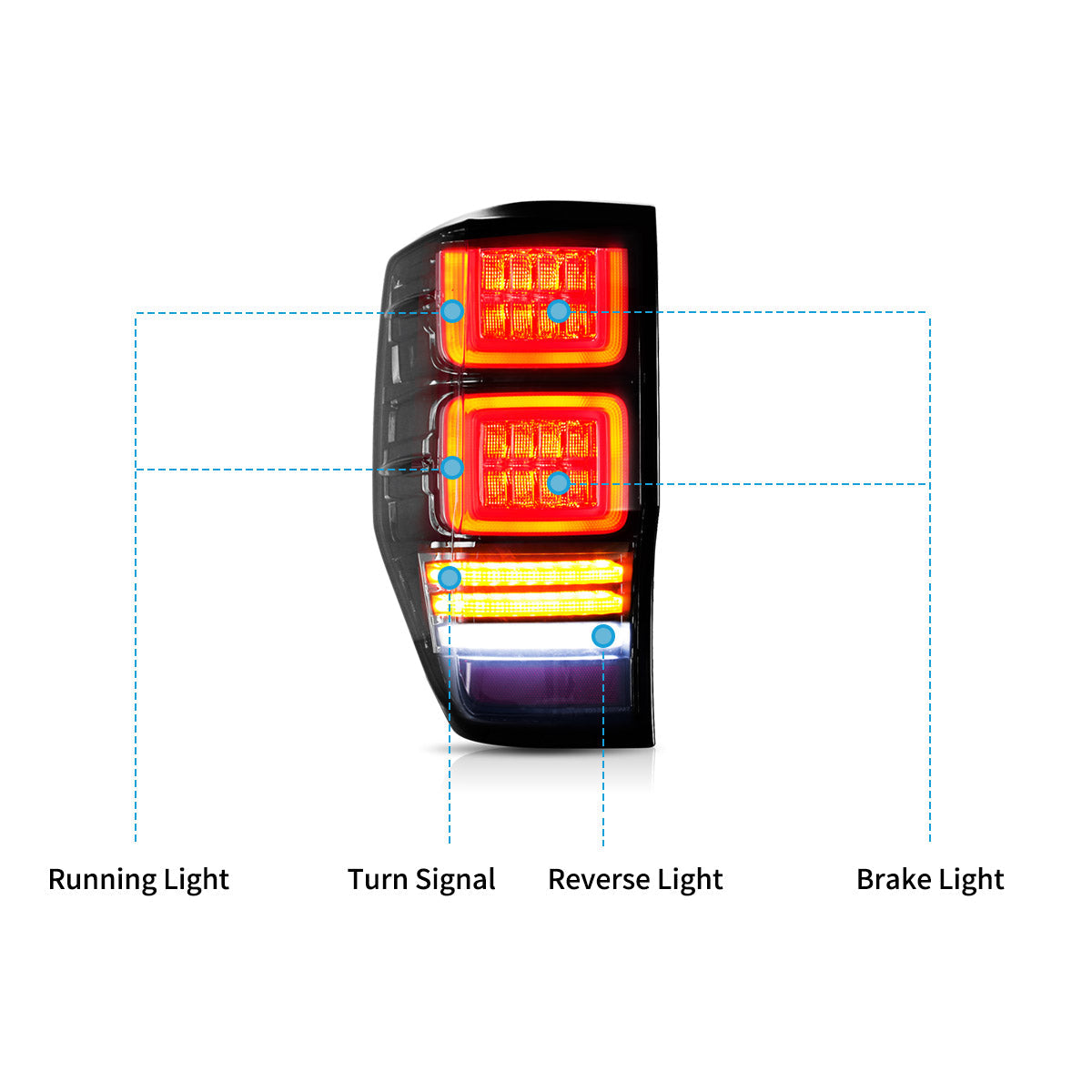 VLAND LED Tail Lights For 2012-2022 Ford Ranger T6 Australia