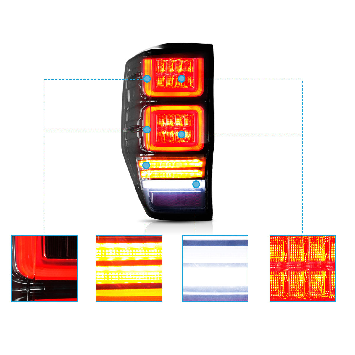 VLAND LED Tail Lights For 2012-2022 Ford Ranger T6 Australia