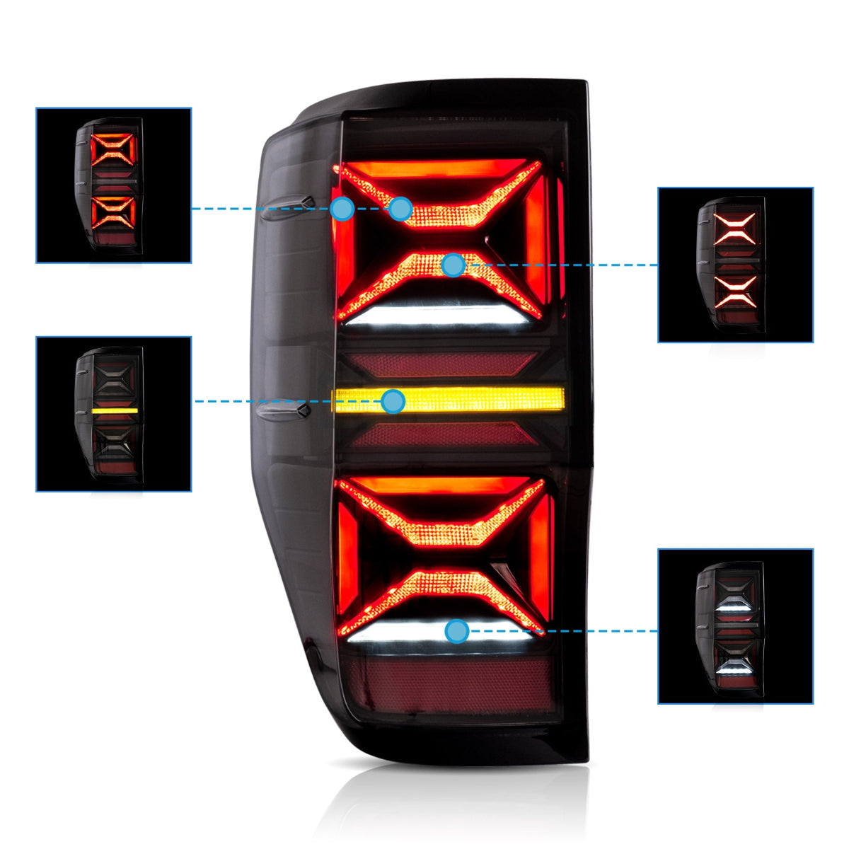 VLAND LED Taillights For 2012-2022 Ford Ranger T6 Australia