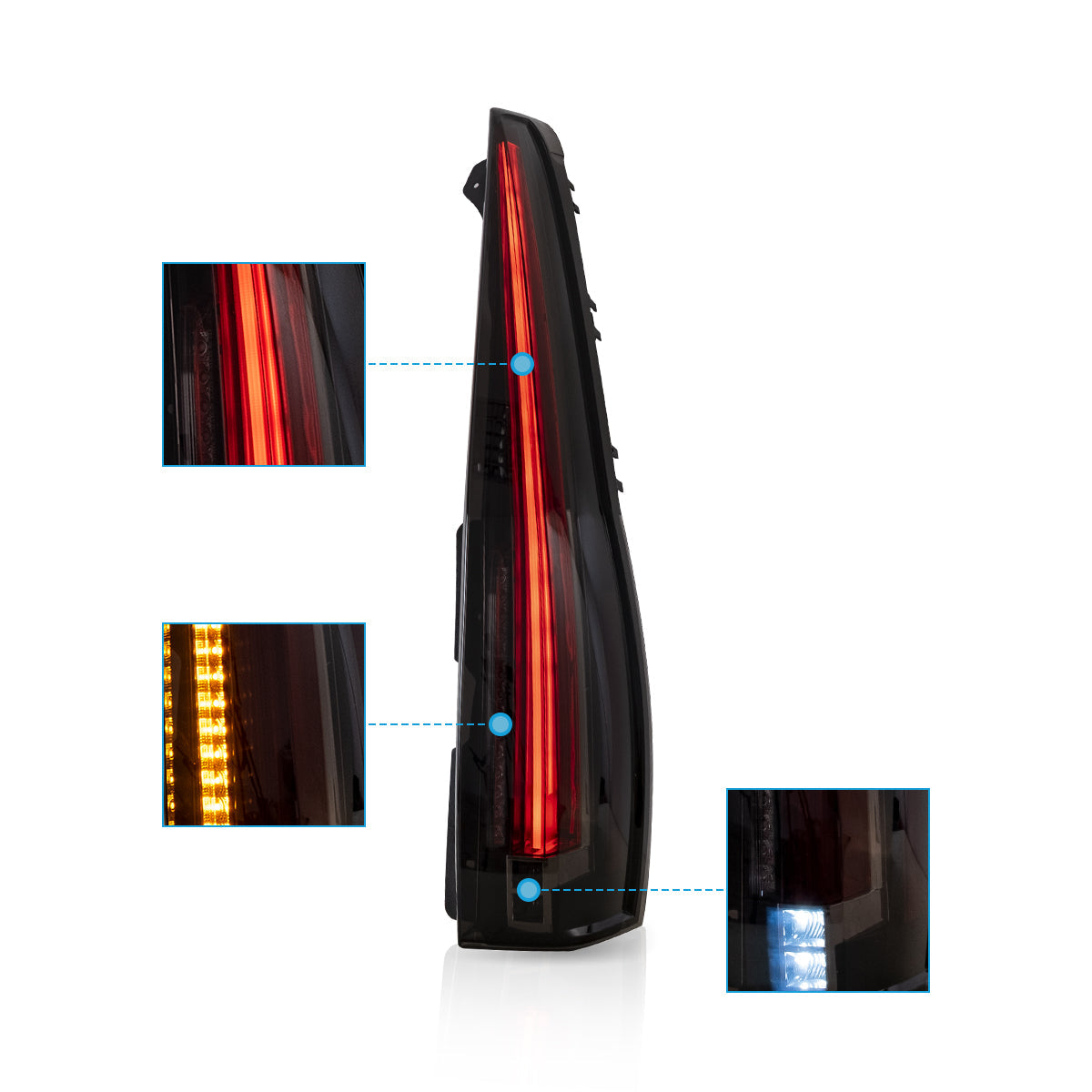VLAND LED Tail Lights For 2007-2014 GMC Yukon Chevrolet Tahoe Suburban