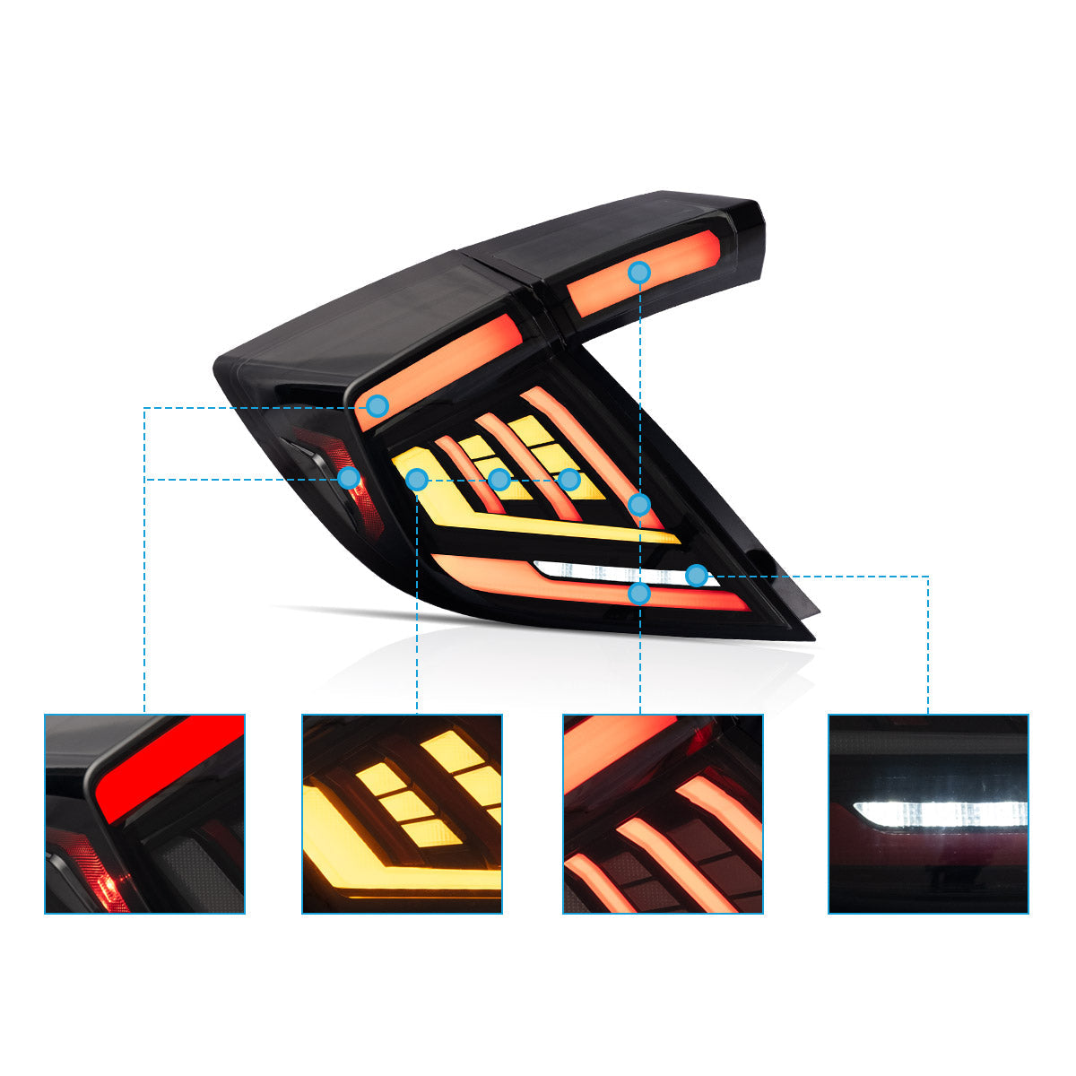 VLAND LED Taillights For 2016-2021 Honda Civic Australia