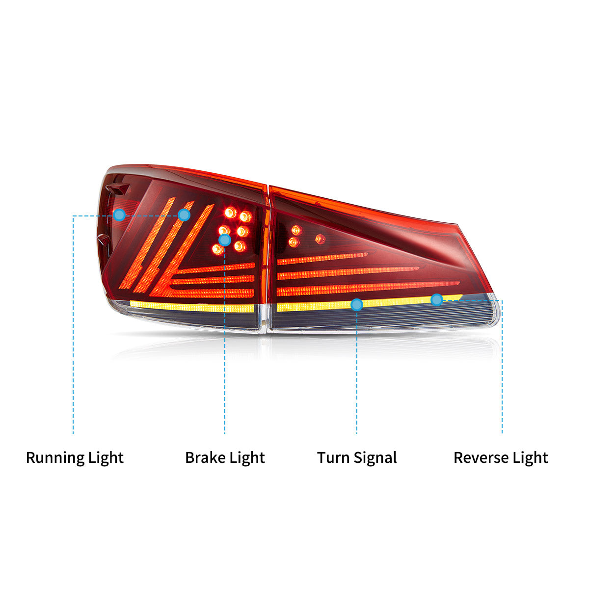 VLAND LED Tail Lights for 2006–2013 Lexus IS250 IS350 ISF IS300 220d 200d Australia