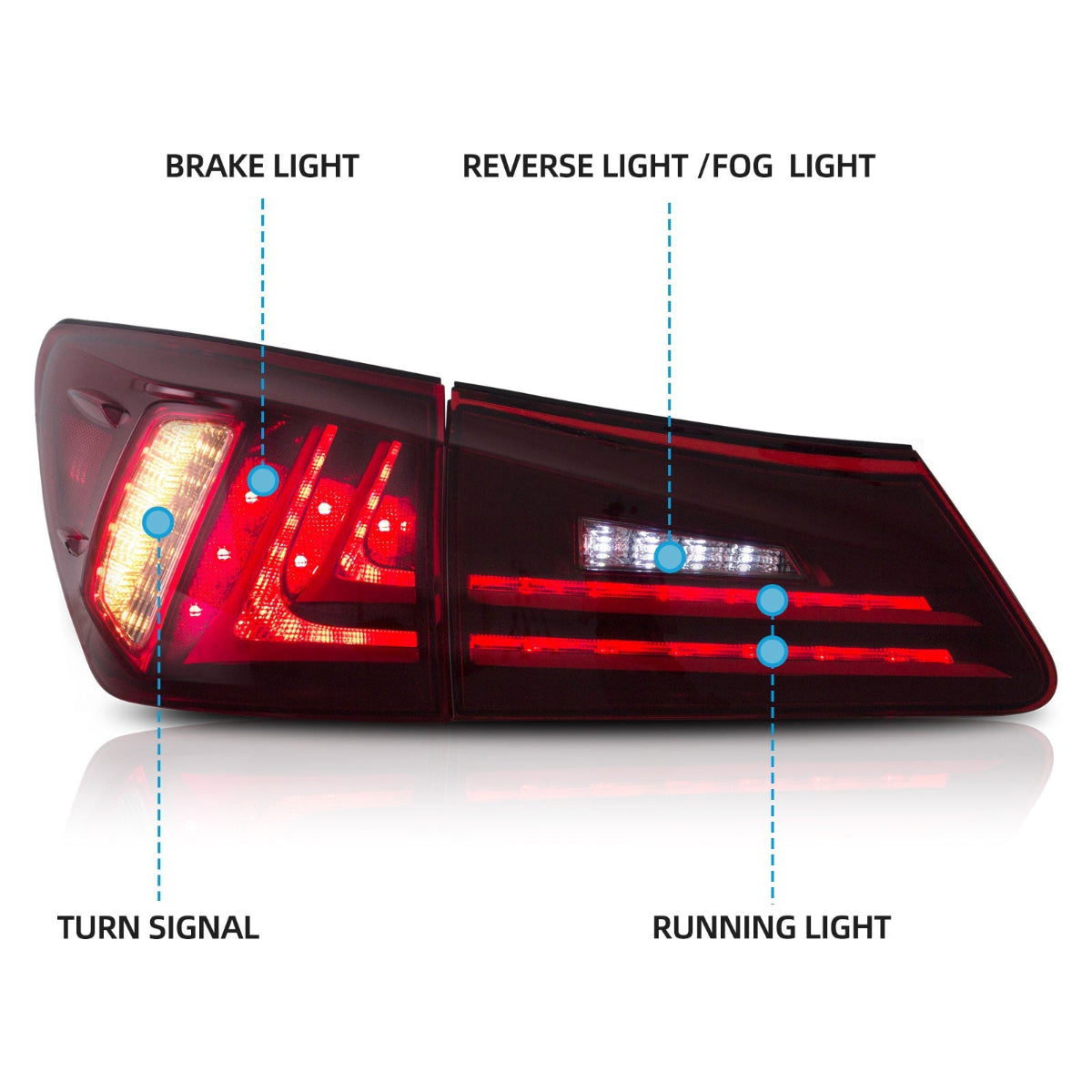 VLAND LED Tail Lights For 2006-2013 Lexus IS250 IS350 ISF IS200d IS220d(XE20) Australia
