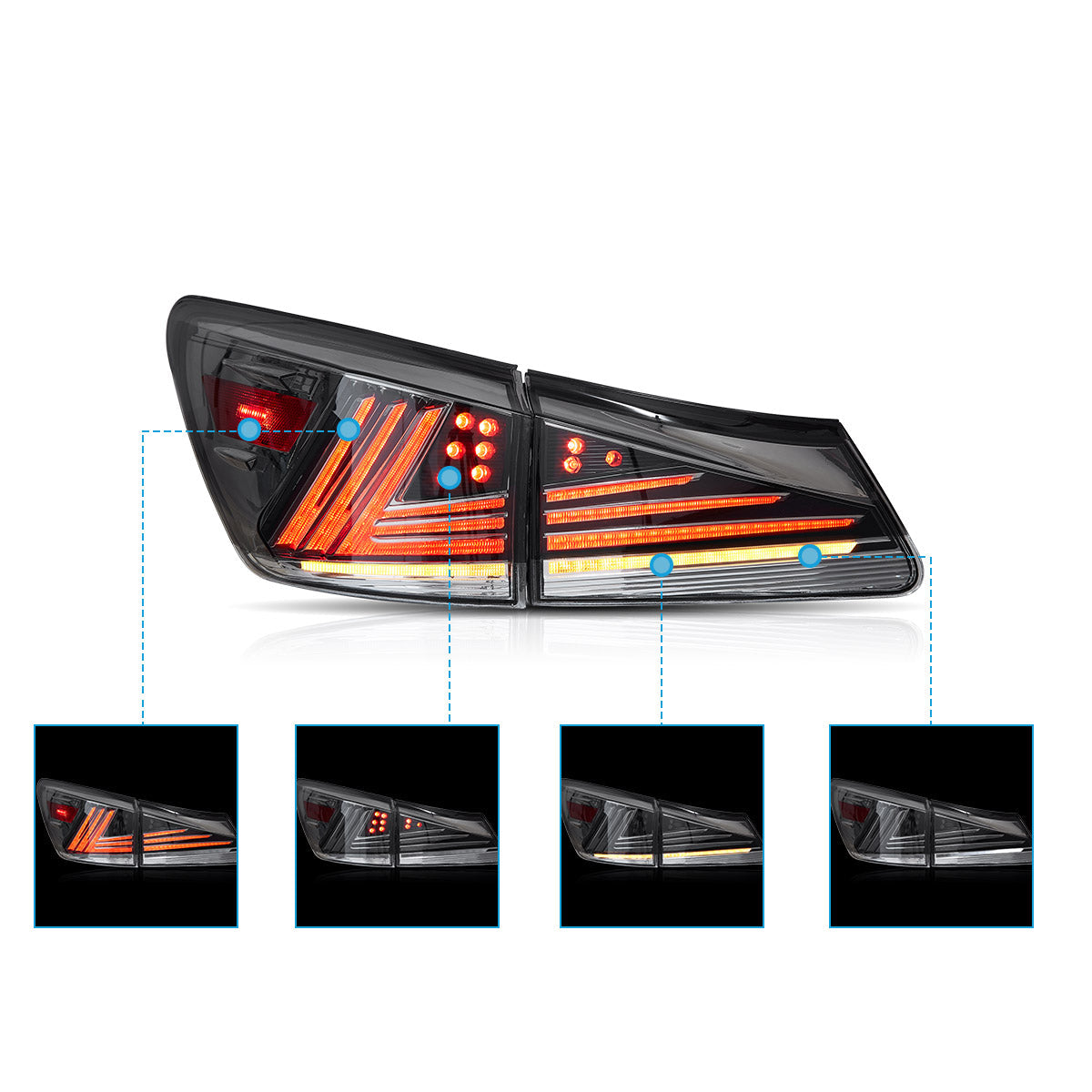 VLAND LED Tail Lights for 2006–2013 Lexus IS250 IS350 ISF IS300 220d 200d Australia