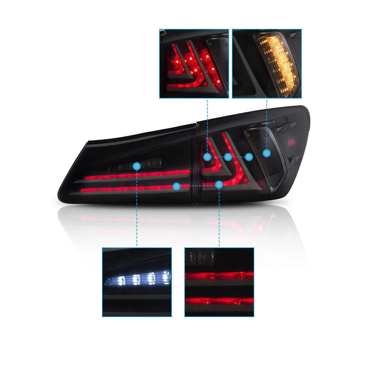 VLAND LED Tail Lights For 2006-2013 Lexus IS250 IS350 ISF IS200d IS220d(XE20) Australia