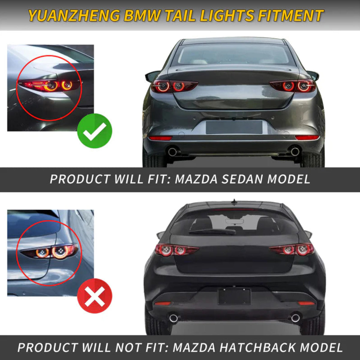 VLAND Tail Lights for 2019-2021 Mazda 3 Axela Sedan Australia