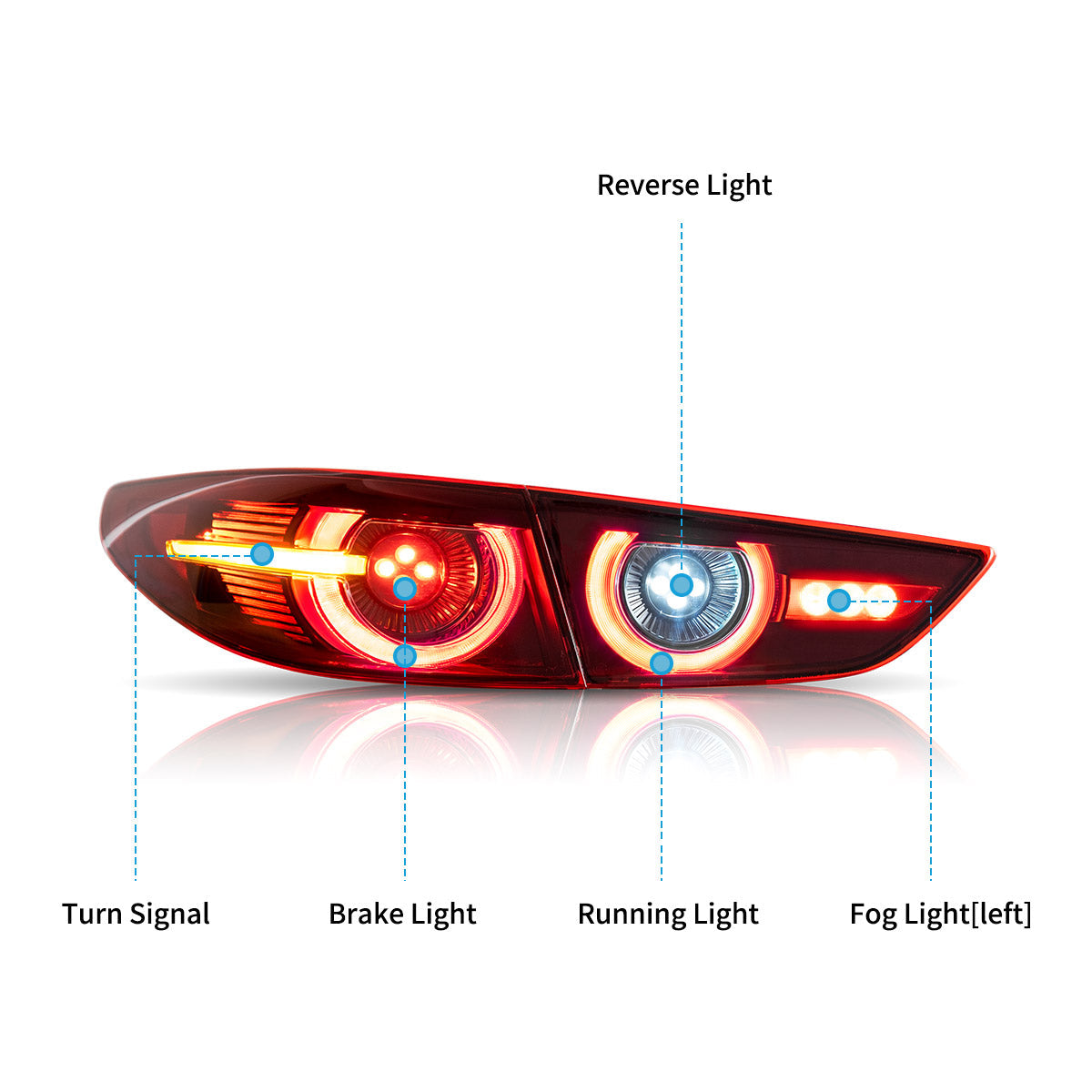 VLAND Tail Lights for 2019-2021 Mazda 3 Axela Sedan Australia