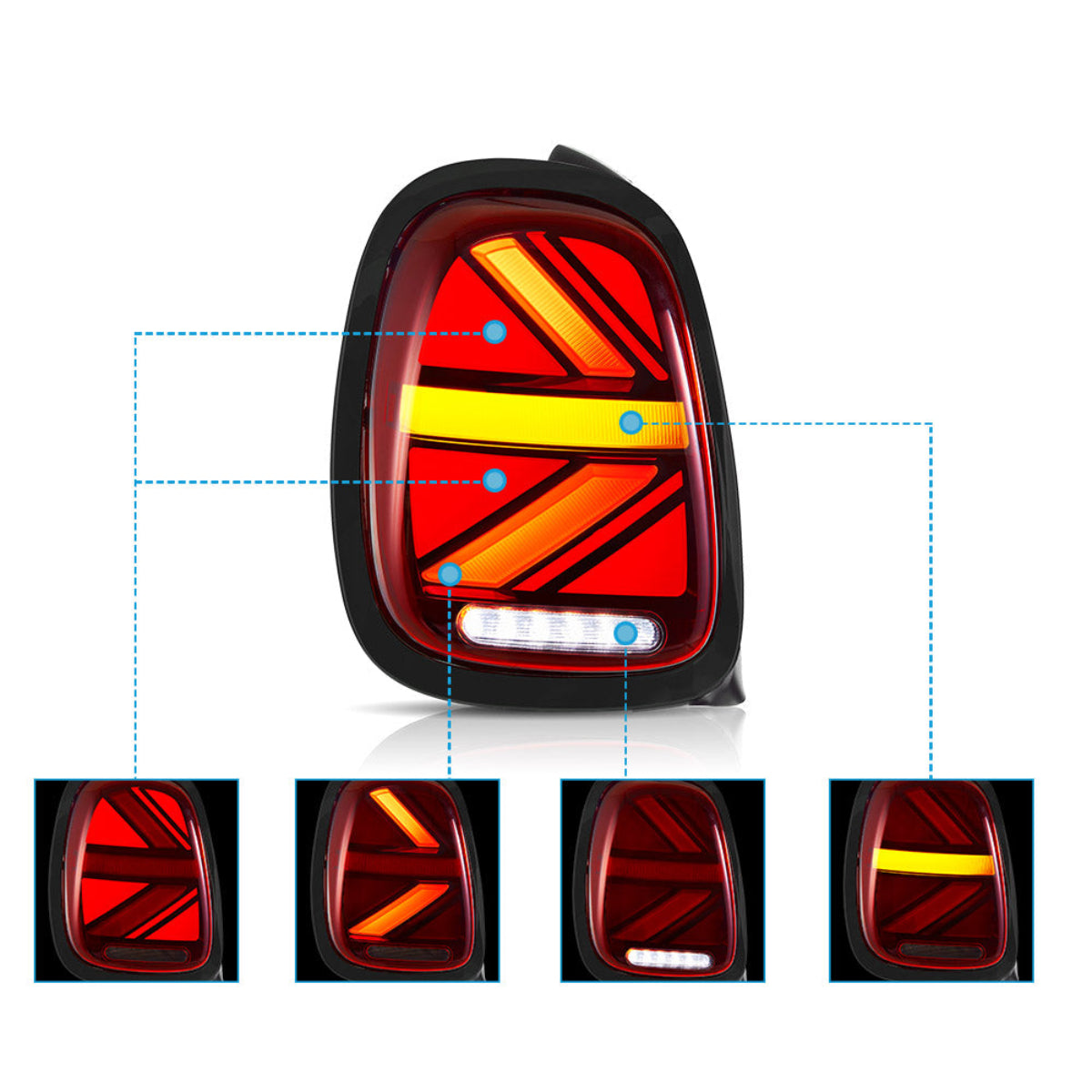 VLAND Full LED Taillights For 2014-2019 Mini Cooper Hatch F55 F56 F57 Australia