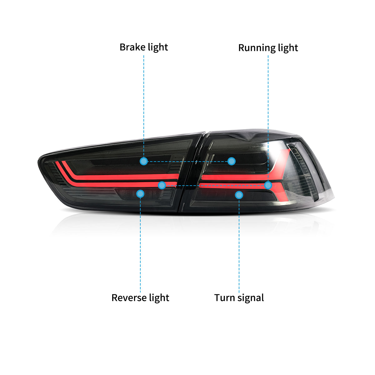 VLAND LED Tail Lights For 2008-2017 Mitsubushi Lancer / EVO X Australia