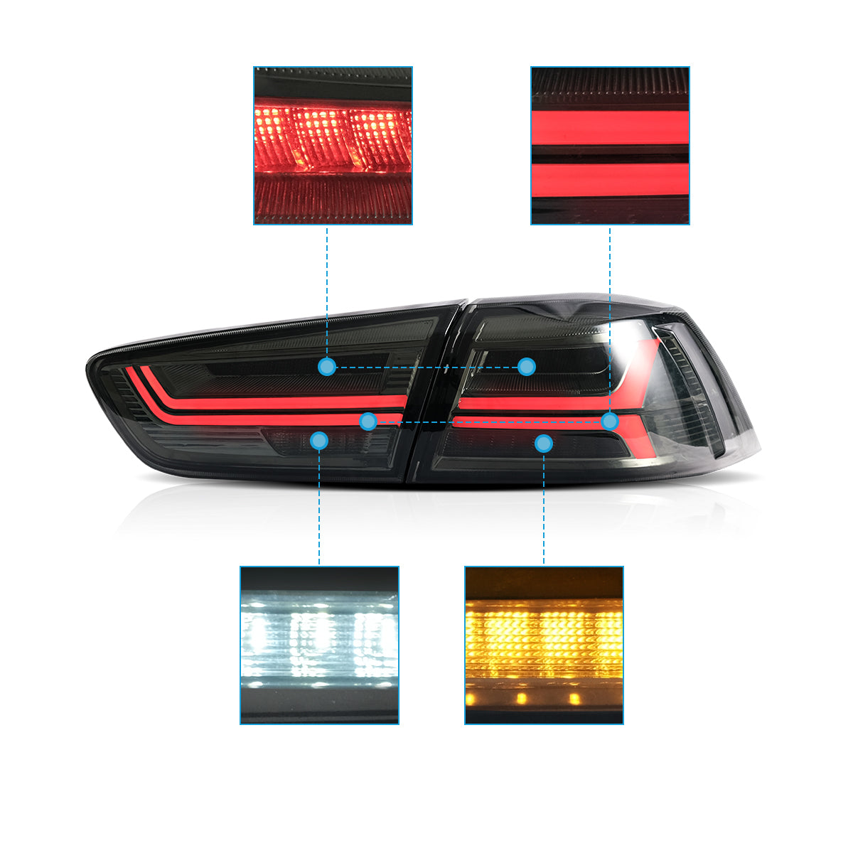 VLAND LED Tail Lights For 2008-2017 Mitsubushi Lancer / EVO X Australia
