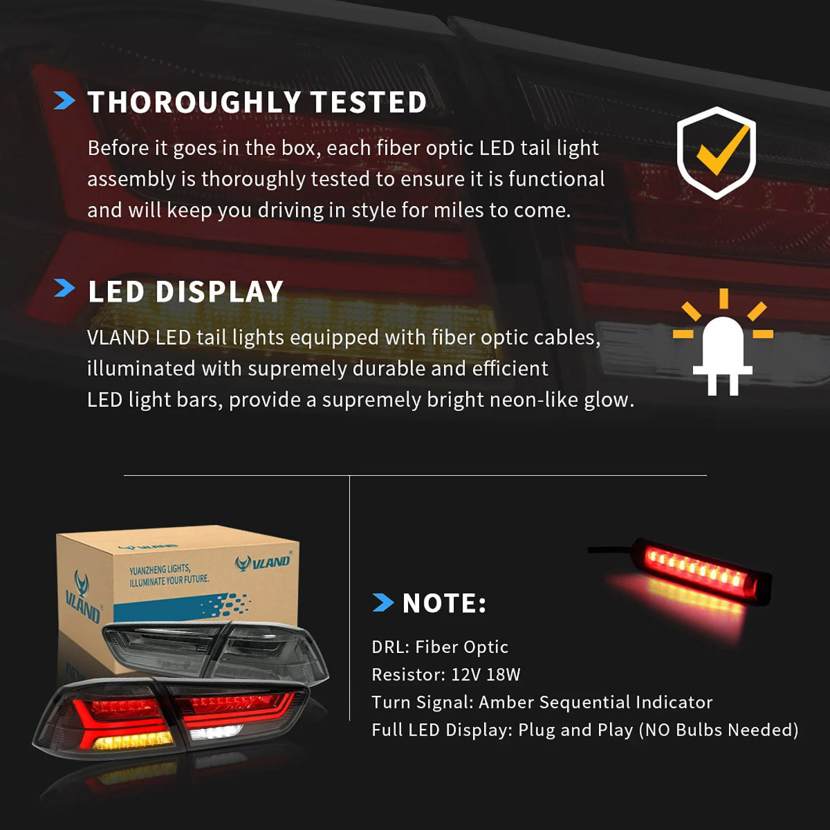 VLAND LED Tail Lights For 2008-2017 Mitsubushi Lancer / EVO X Australia