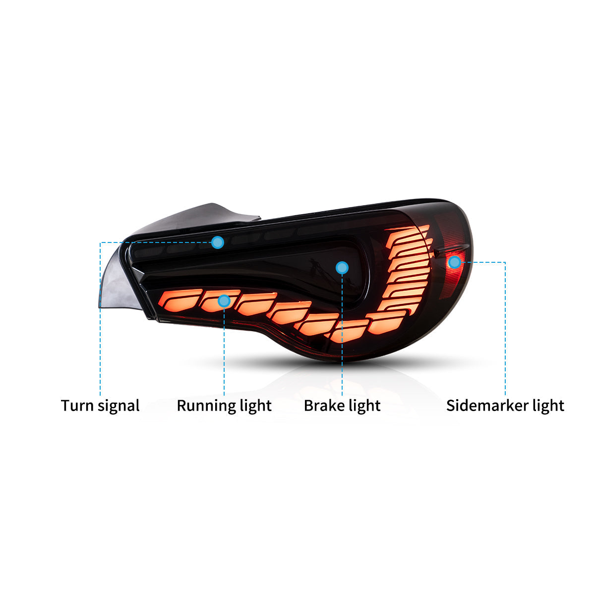 VLAND LED Tail Lights For 2012-2021 Toyota 86 & Subaru BRZ & Scion FRS [Dragon Style]Australia