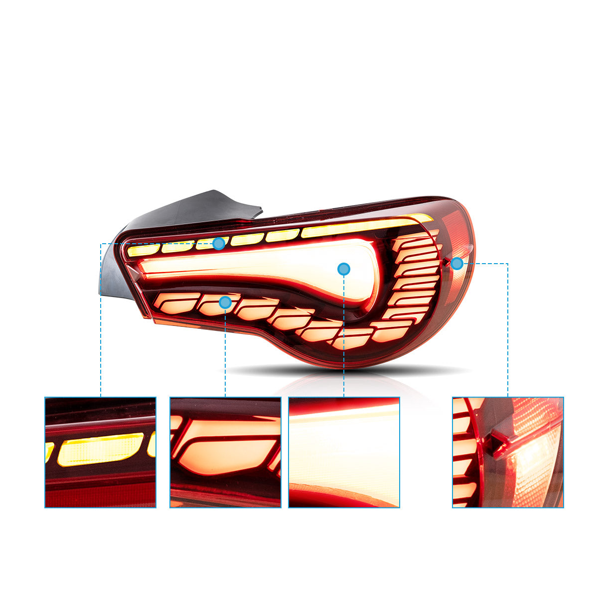 VLAND LED Tail Lights For 2012-2021 Toyota 86 & Subaru BRZ & Scion FRS [Dragon Style]Australia