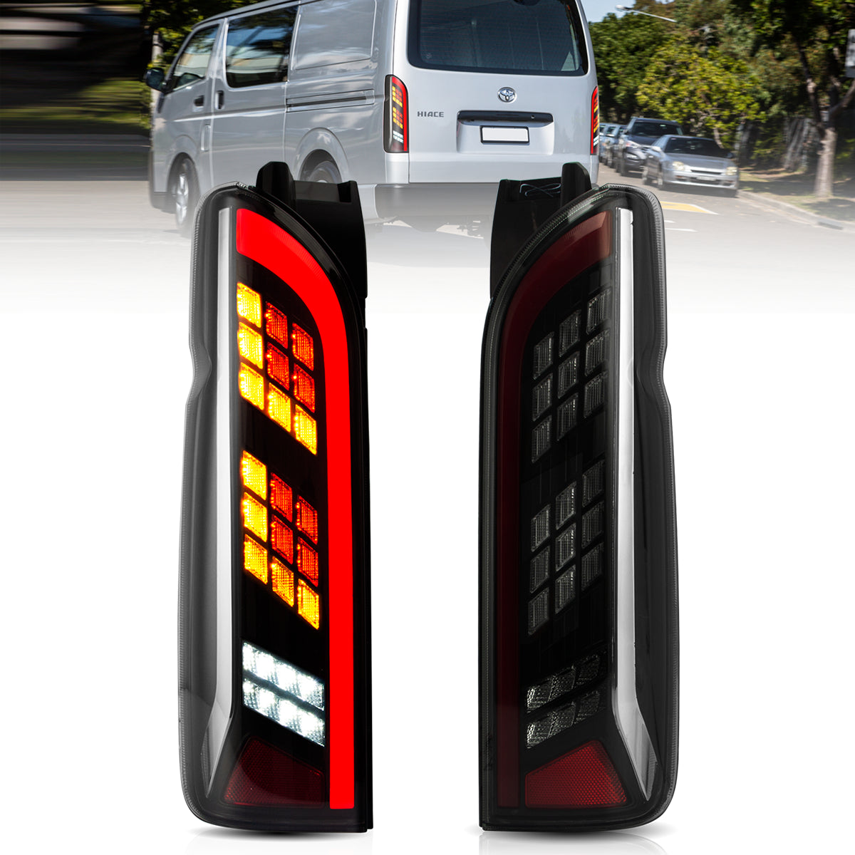 VLAND LED Tail Lights For Toyota Hiace 2005-2019 with Sequential Turn Signal Australia