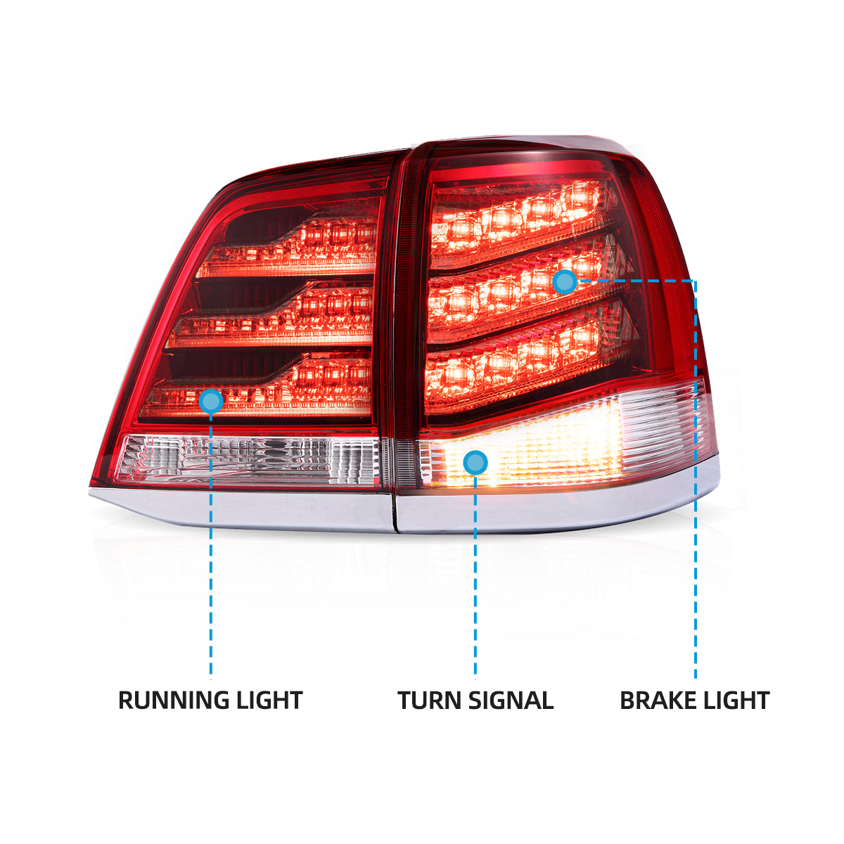 VLAND LED Taillights For 2008-2015 Toyota Land Cruiser Australia