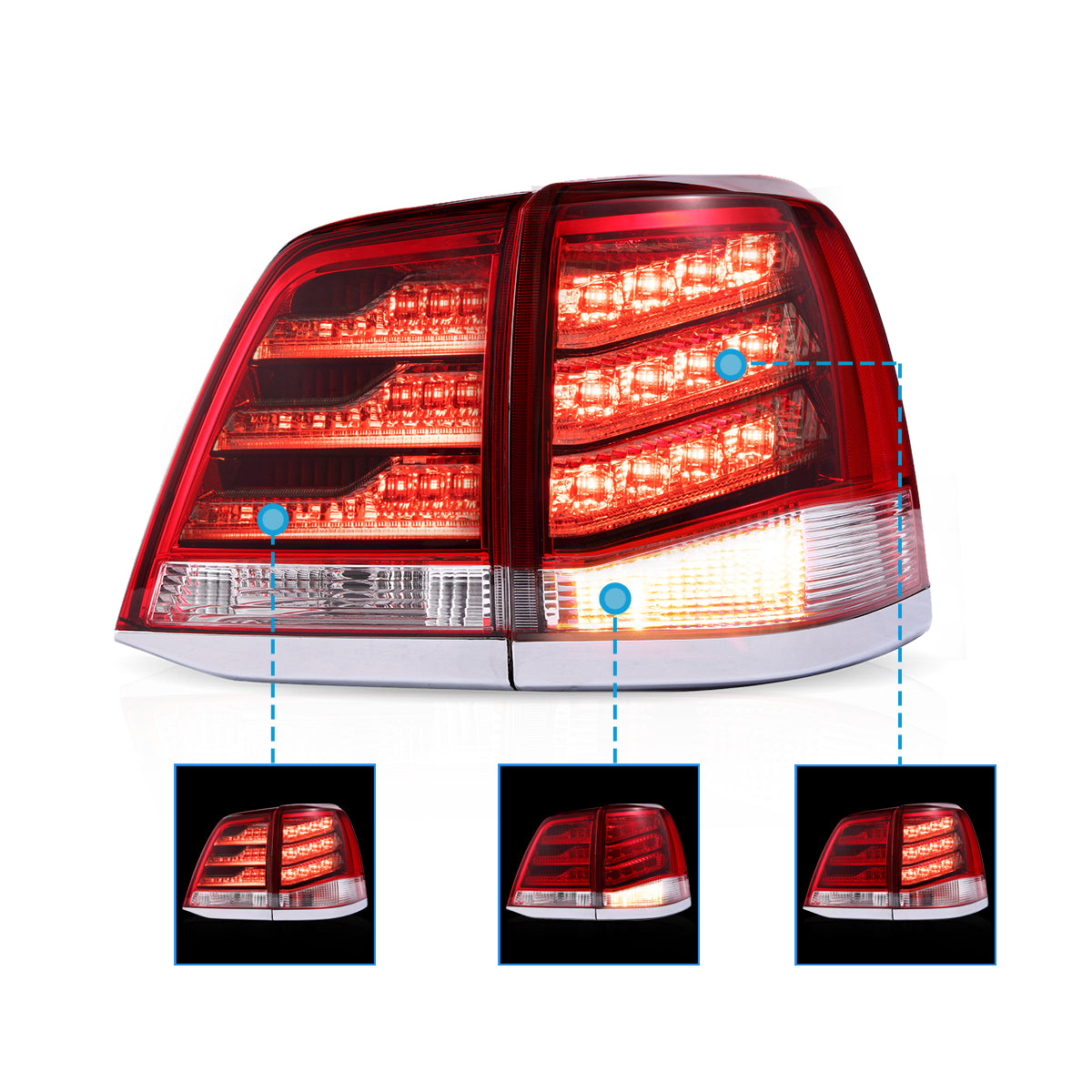 VLAND LED Taillights For 2008-2015 Toyota Land Cruiser Australia