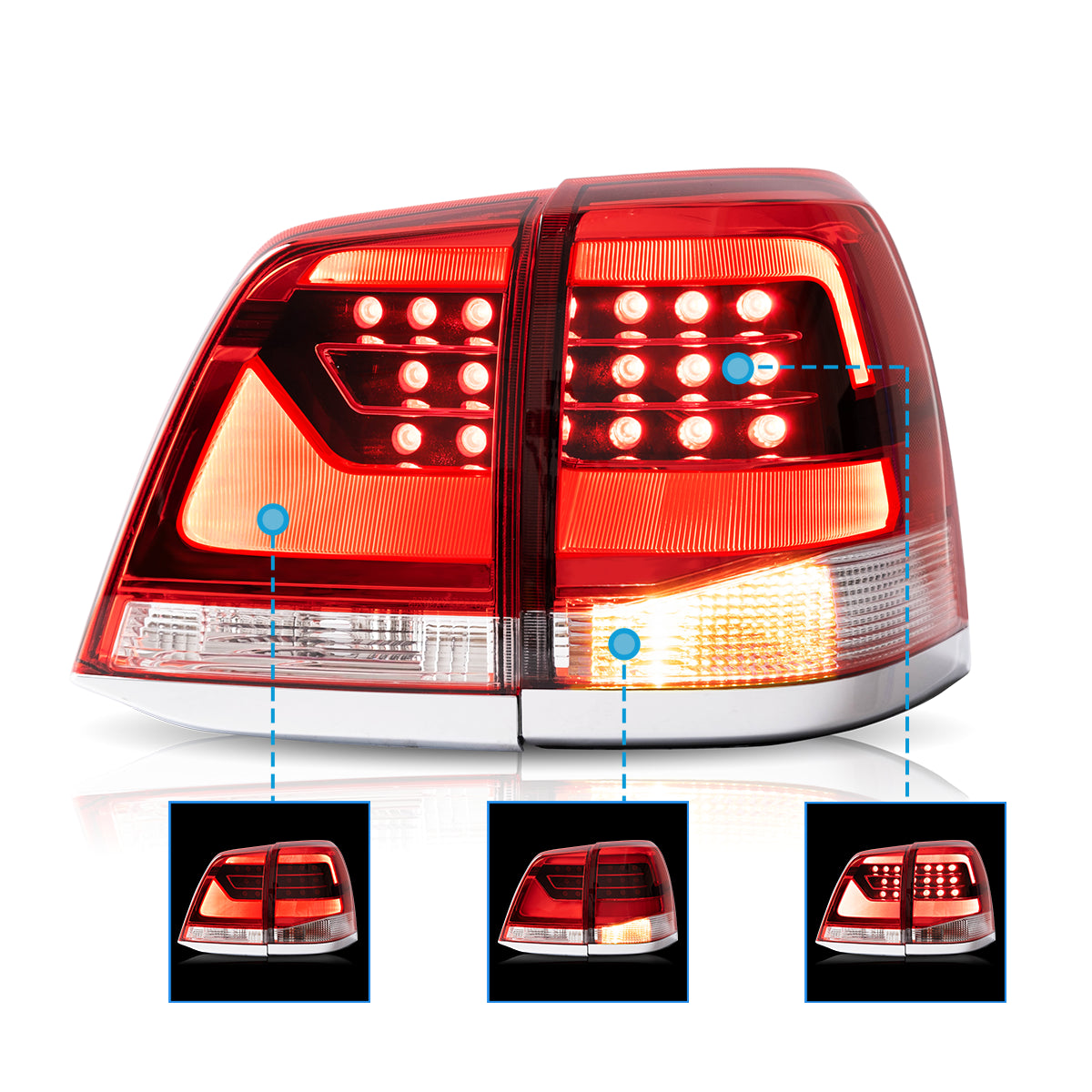 VLAND LED Taillights For 2008-2015 Toyota Land Cruiser Australia