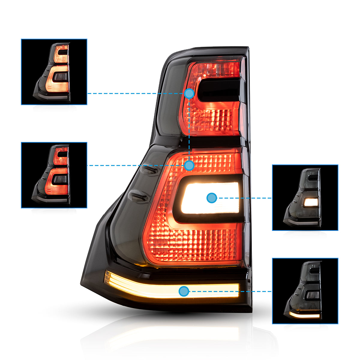VLAND LED Taillights For 2010-2016 Toyota Land Cruiser Prado 150 Australia