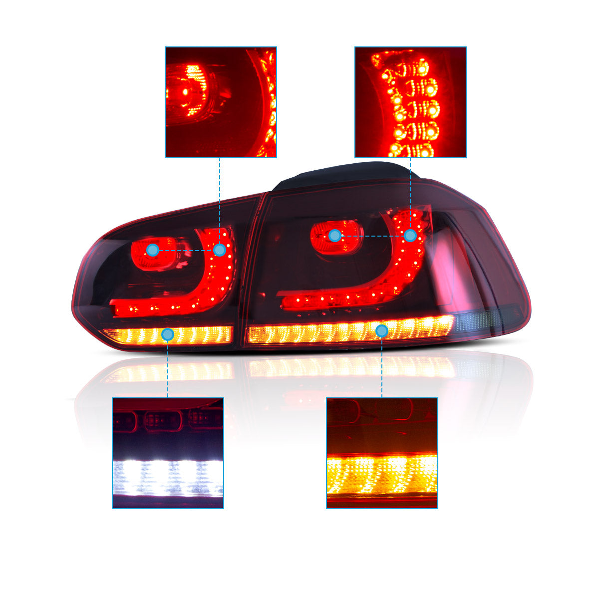 VLAND LED Tail Lights For 2009-2014 Volkswagen Golf 6 MK6 Australia