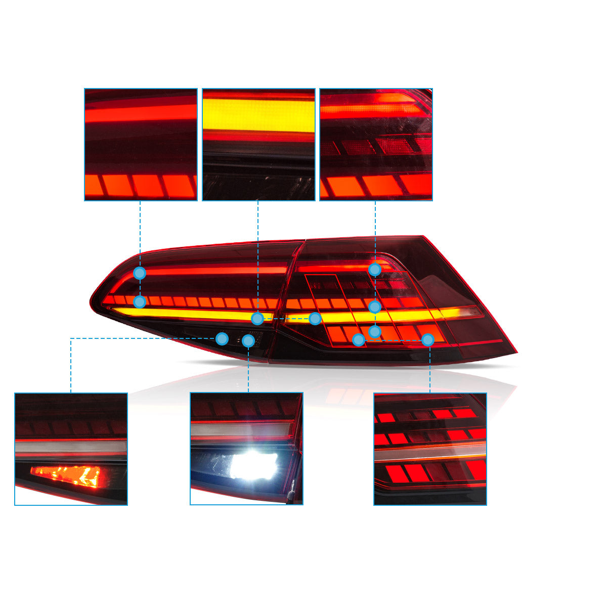 VLAND LED Tail Lights for 2015-2021 Volkswagen Golf 7 MK7 Australia