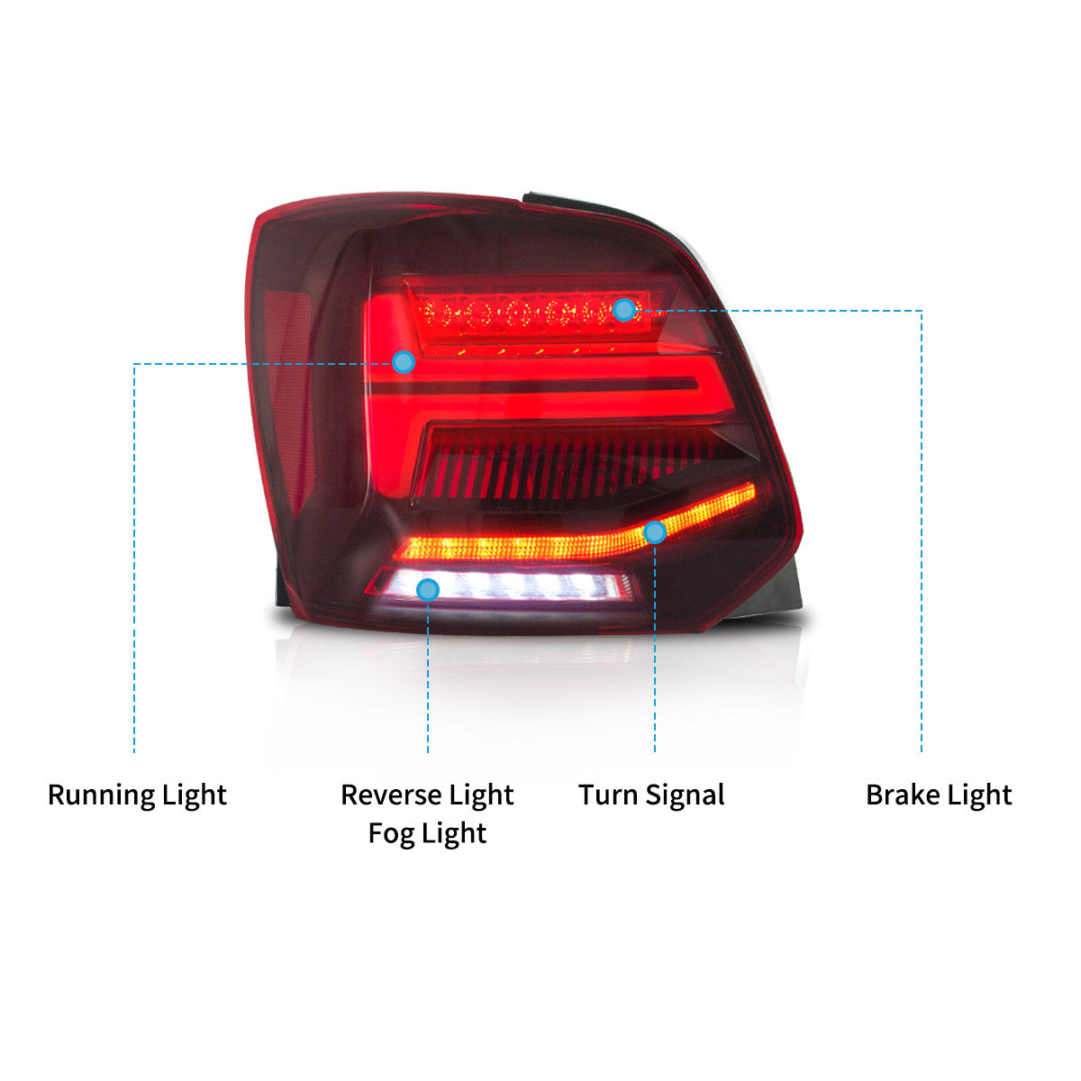 VLAND LED Tail Lights For 2009-2017 Volkswagen Polo Australia
