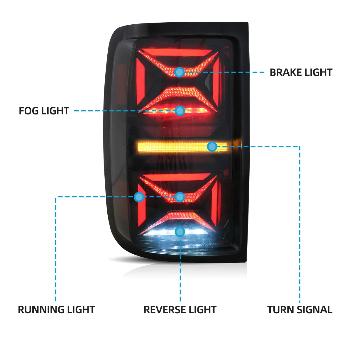 VLAND LED Tail Lights For Volkswagen Amarok 2010-2021 with Sequential Turn Signal Australia VLAND™