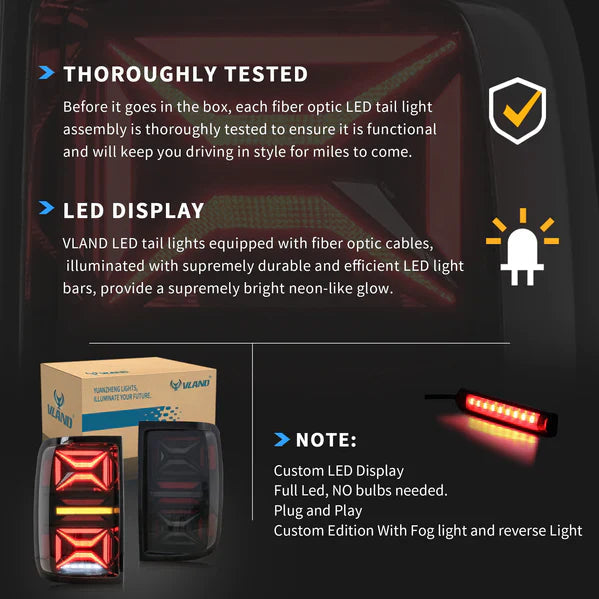 VLAND LED Tail Lights For Volkswagen Amarok 2010-2021 with Sequential Turn Signal Australia VLAND™